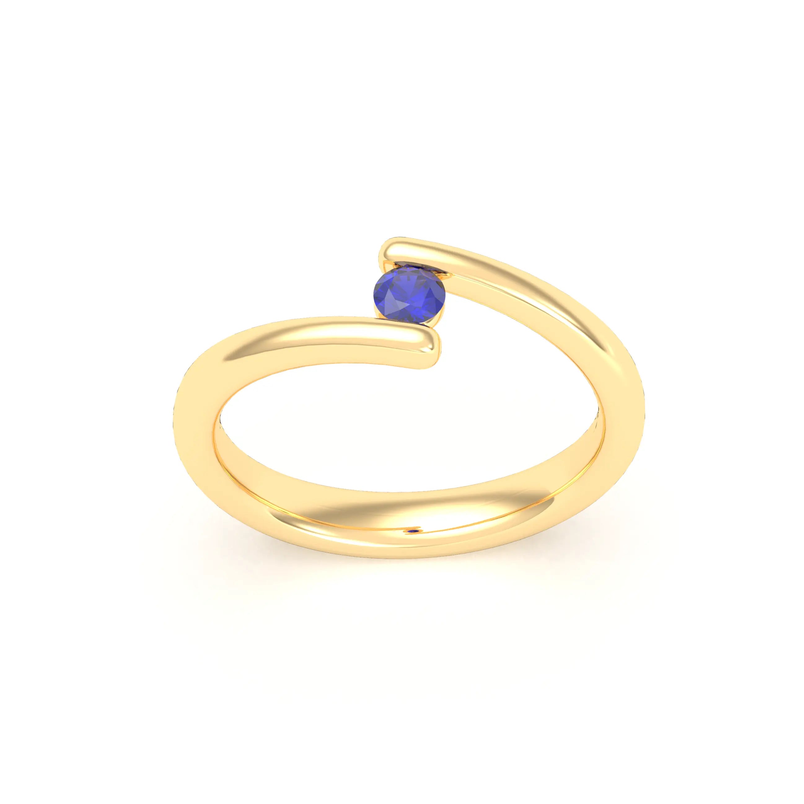 Bague Solitaire Naples en Or Jaune 18k – L'Essence de la Préciosité