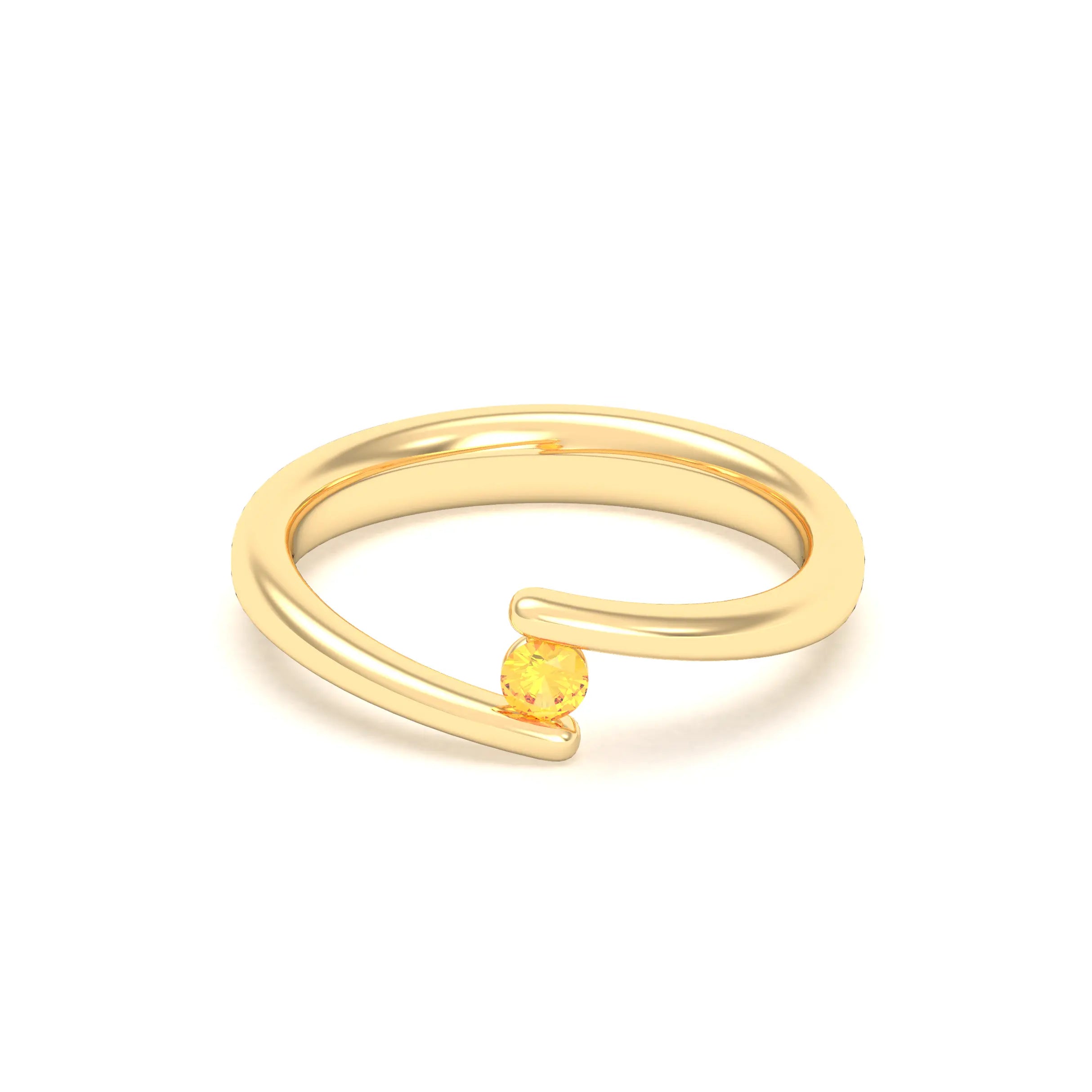 Bague Solitaire Naples en Or Jaune 18k – L'Essence de la Préciosité