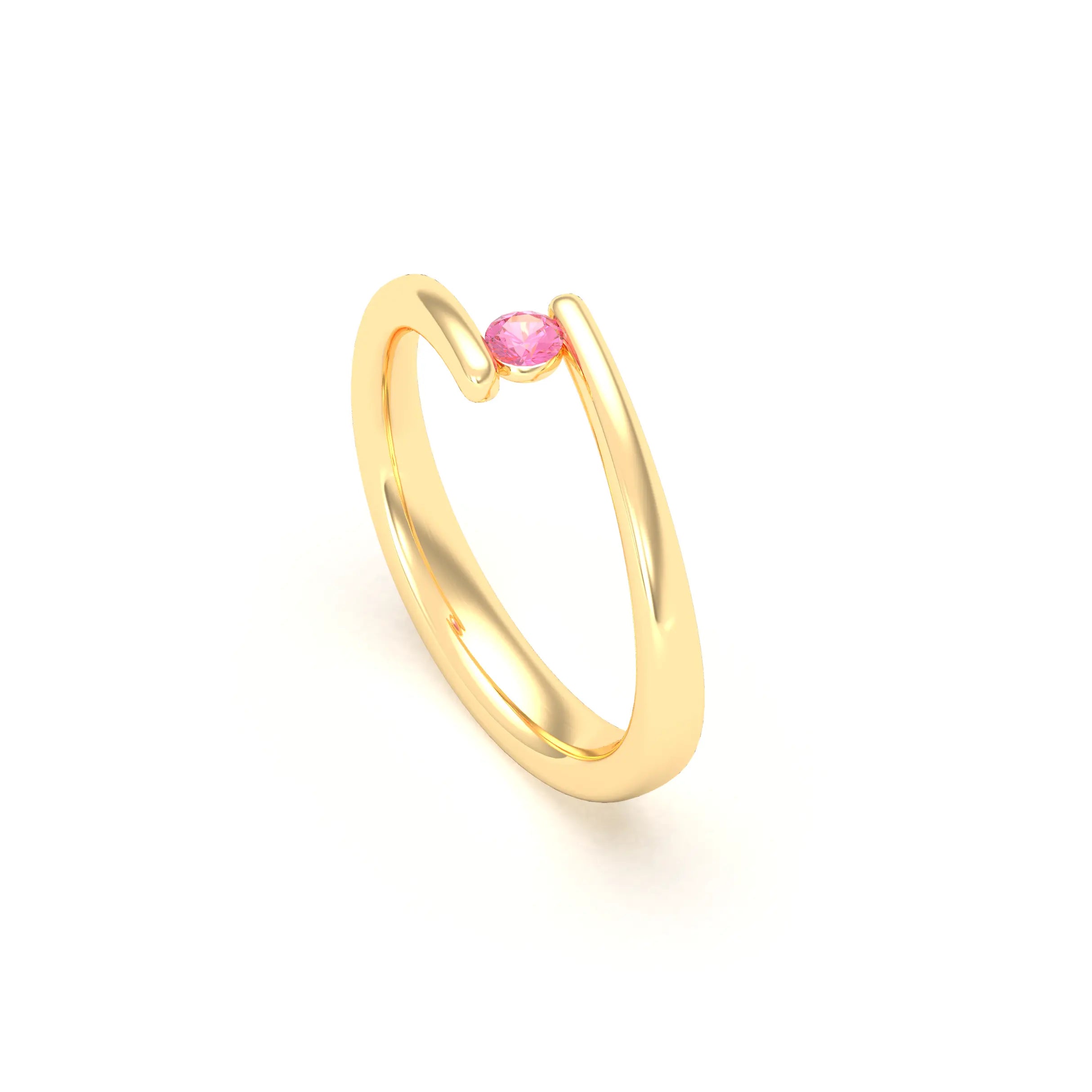 Bague Solitaire Naples en Or Jaune 18k – L'Essence de la Préciosité