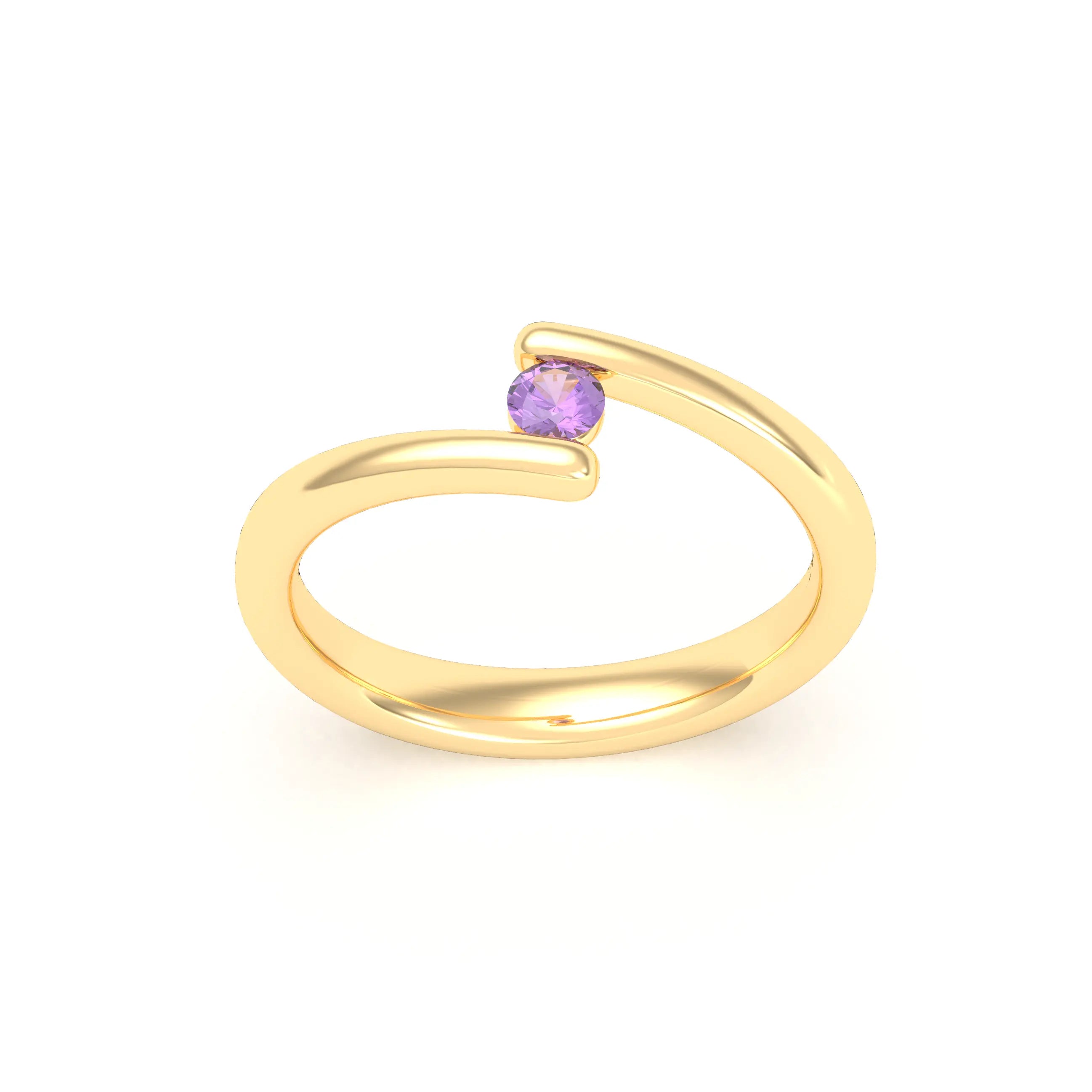 Bague Solitaire Naples en Or Jaune 18k – L'Essence de la Préciosité