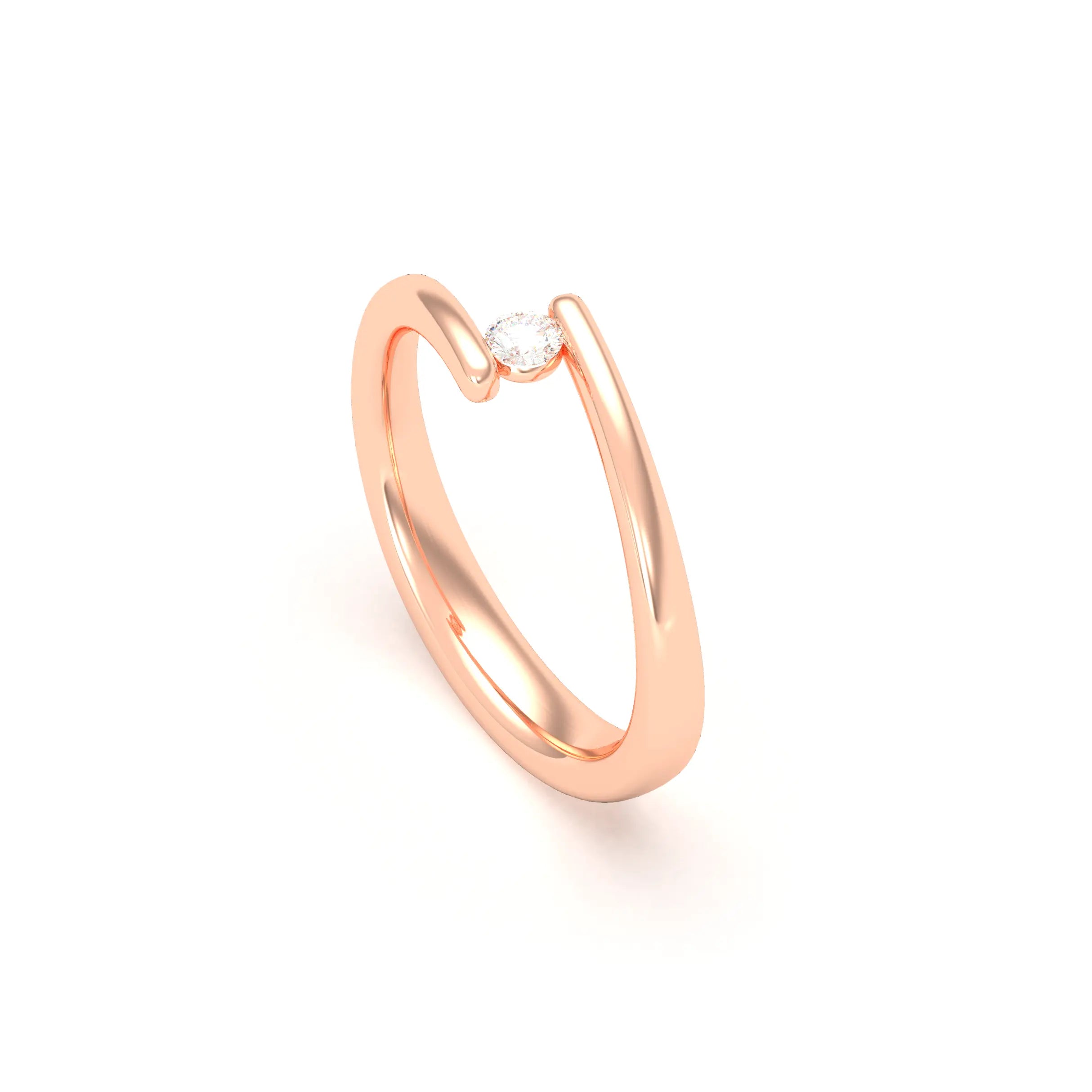 Bague Solitaire Naples en Or Rose 18k – La Poésie Précieuse