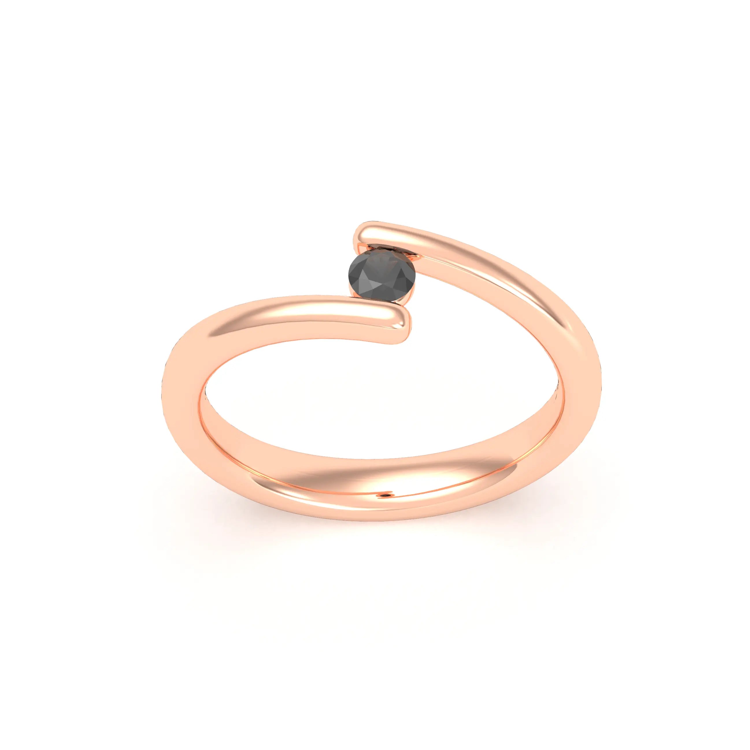Bague Solitaire Naples en Or Rose 18k – La Poésie Précieuse