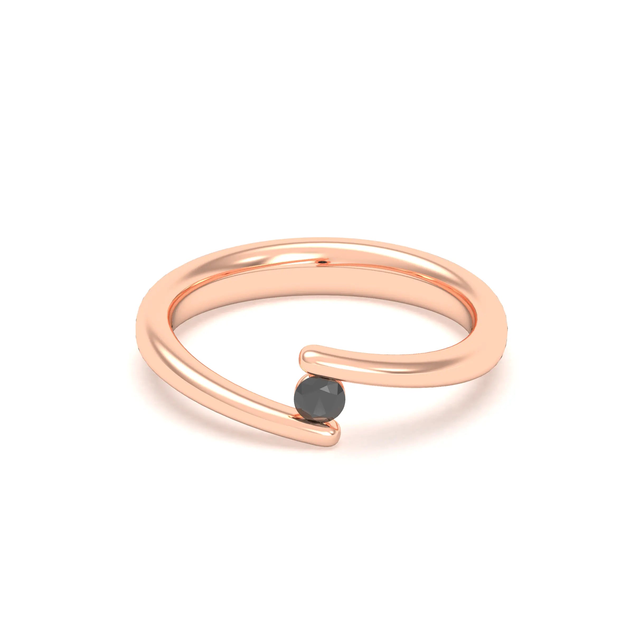 Bague Solitaire Naples en Or Rose 18k – La Poésie Précieuse