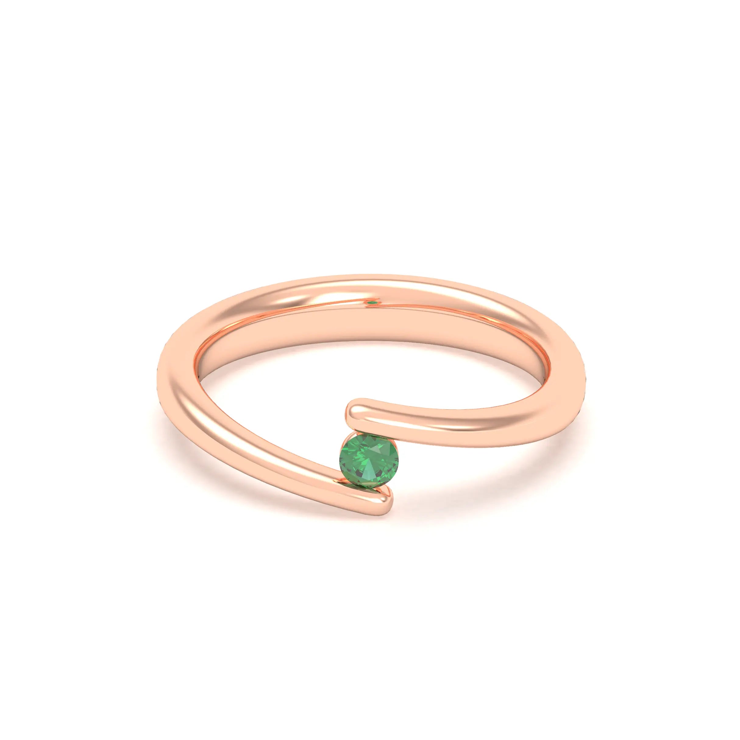 Bague Solitaire Naples en Or Rose 18k – La Poésie Précieuse