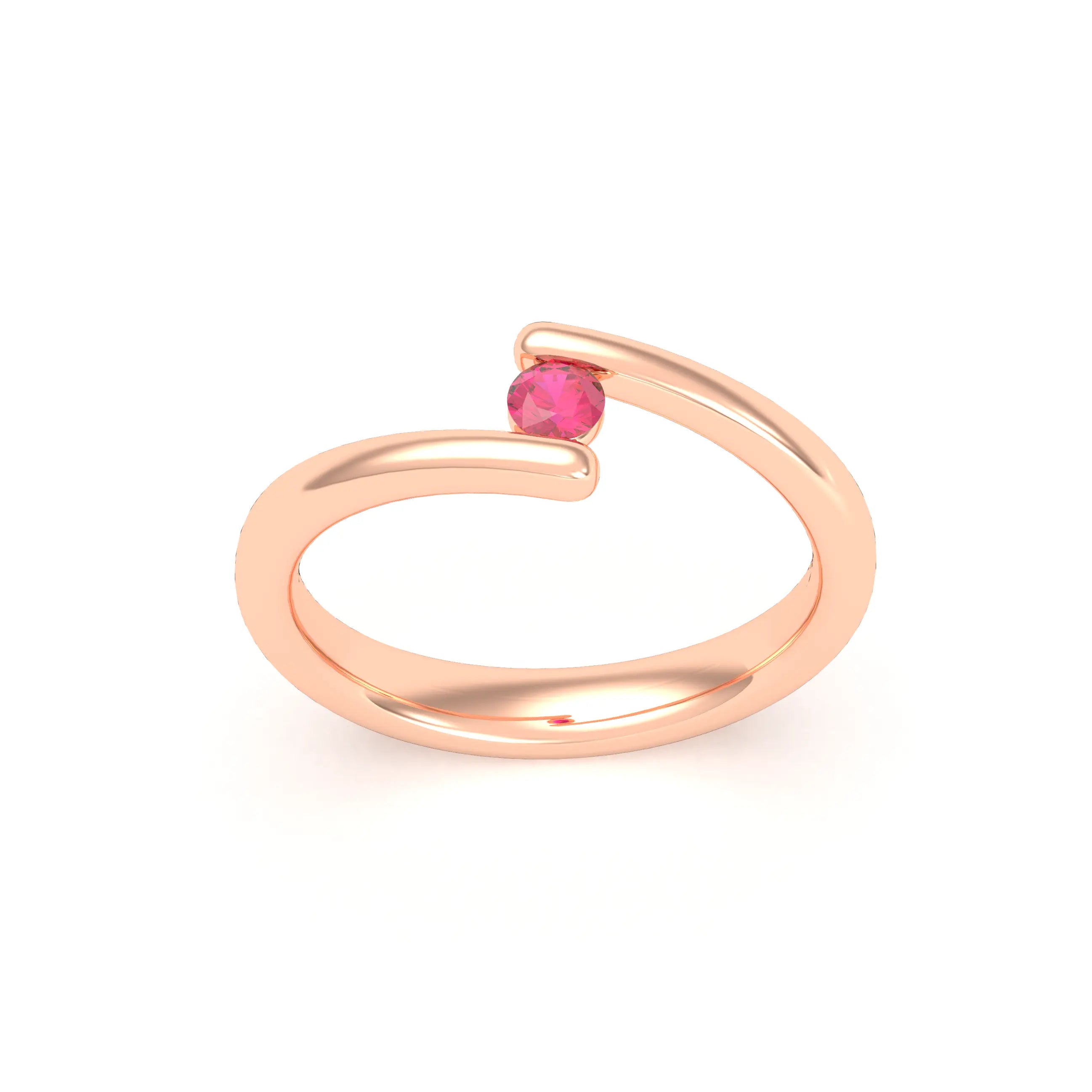 Bague Solitaire Naples en Or Rose 18k – La Poésie Précieuse