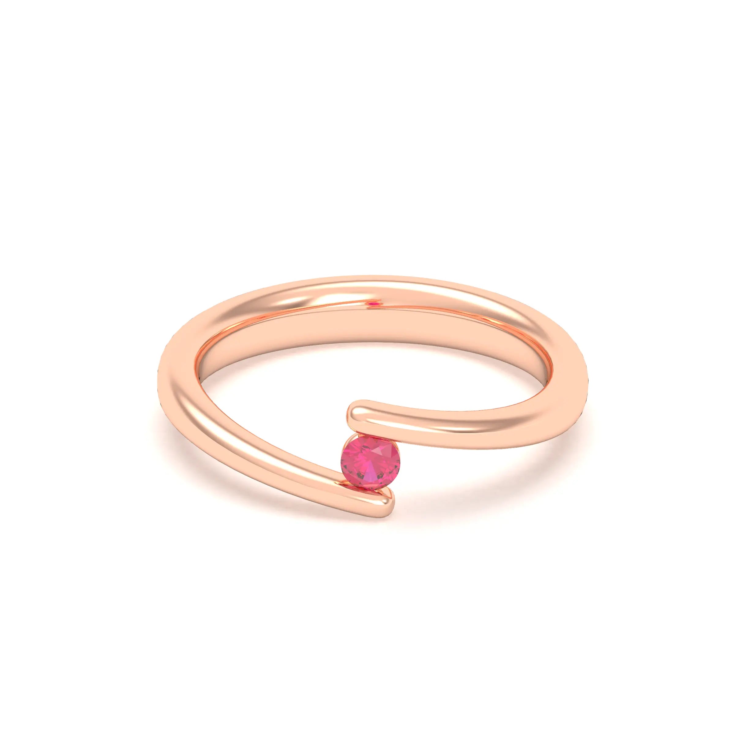 Bague Solitaire Naples en Or Rose 18k – La Poésie Précieuse