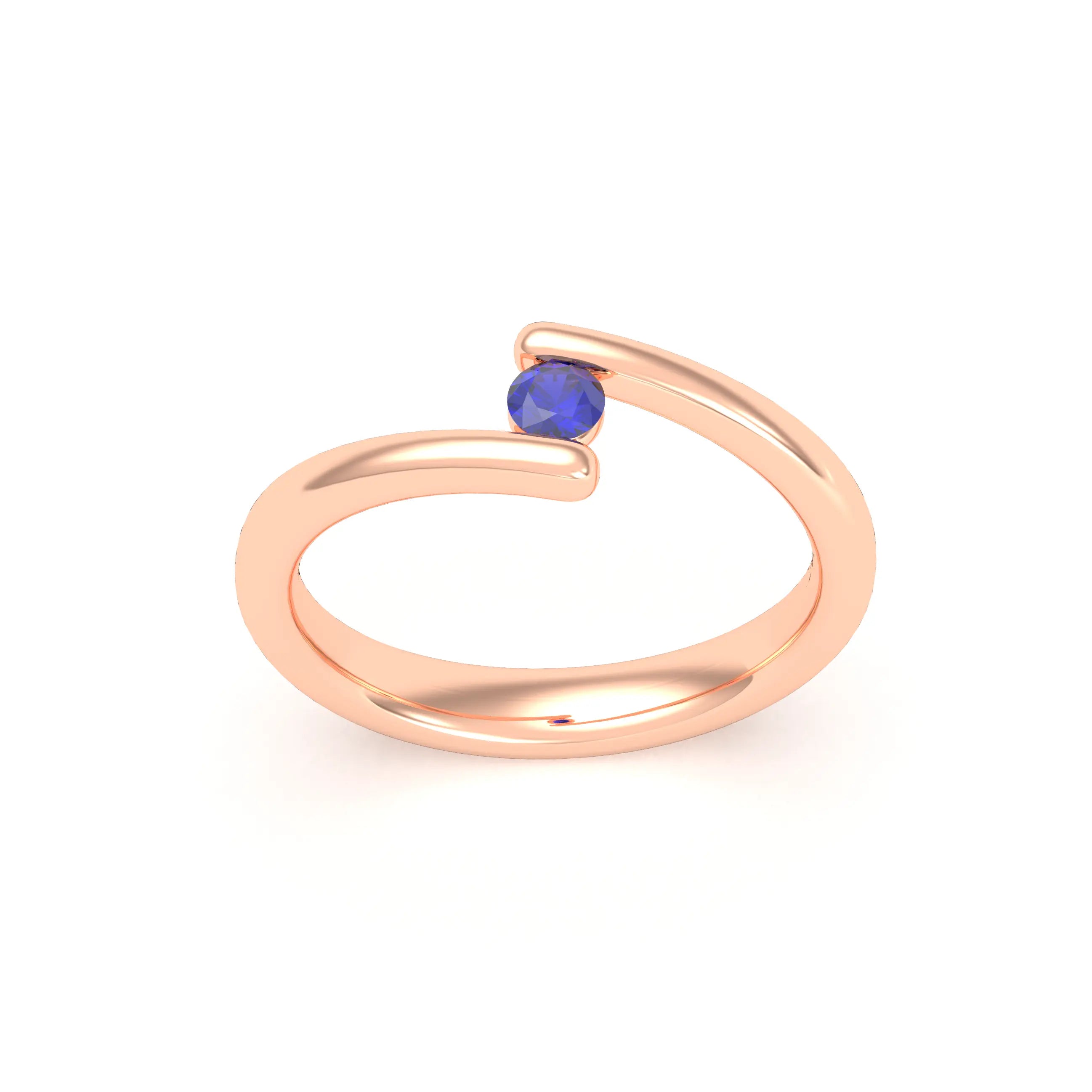 Bague Solitaire Naples en Or Rose 18k – La Poésie Précieuse