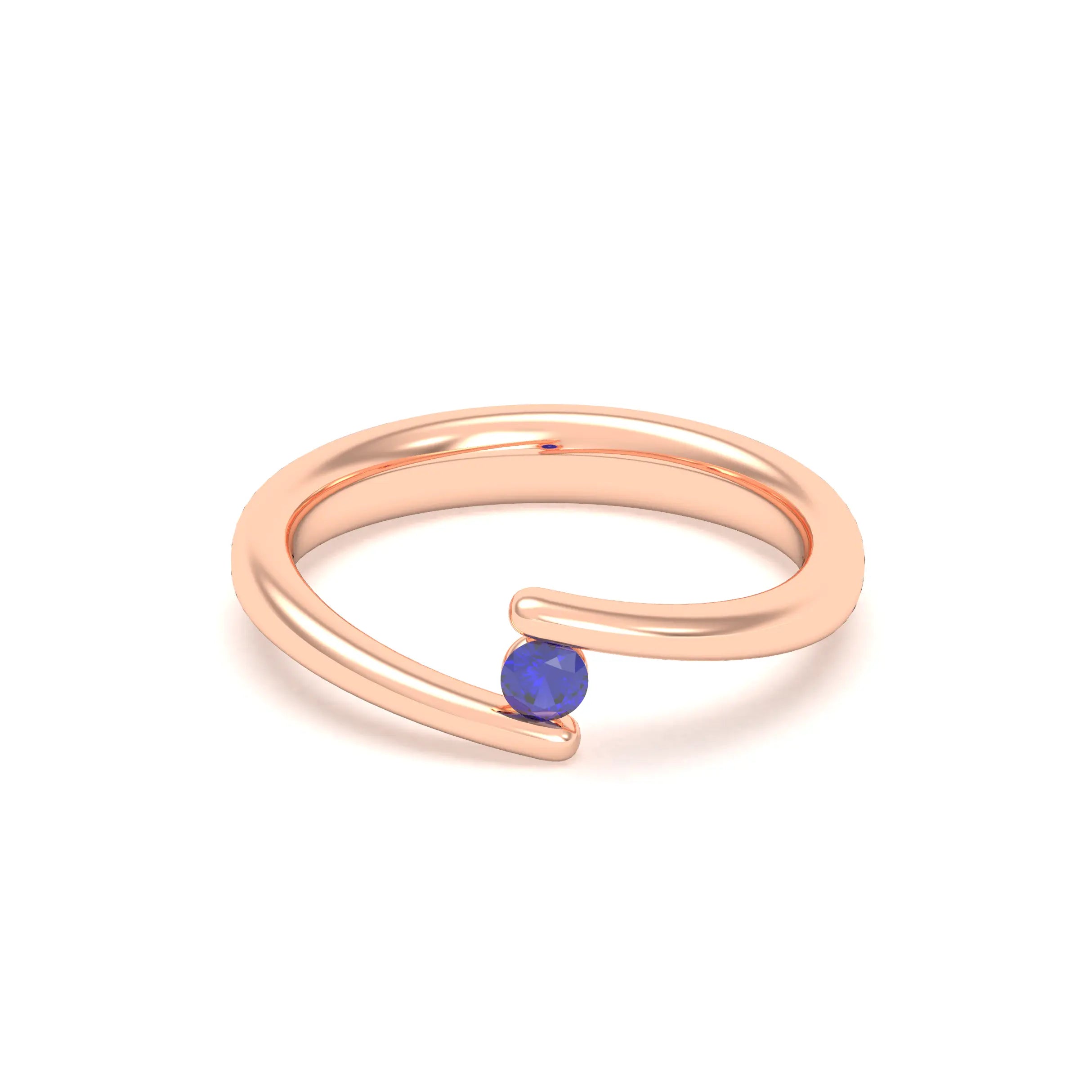 Bague Solitaire Naples en Or Rose 18k – La Poésie Précieuse
