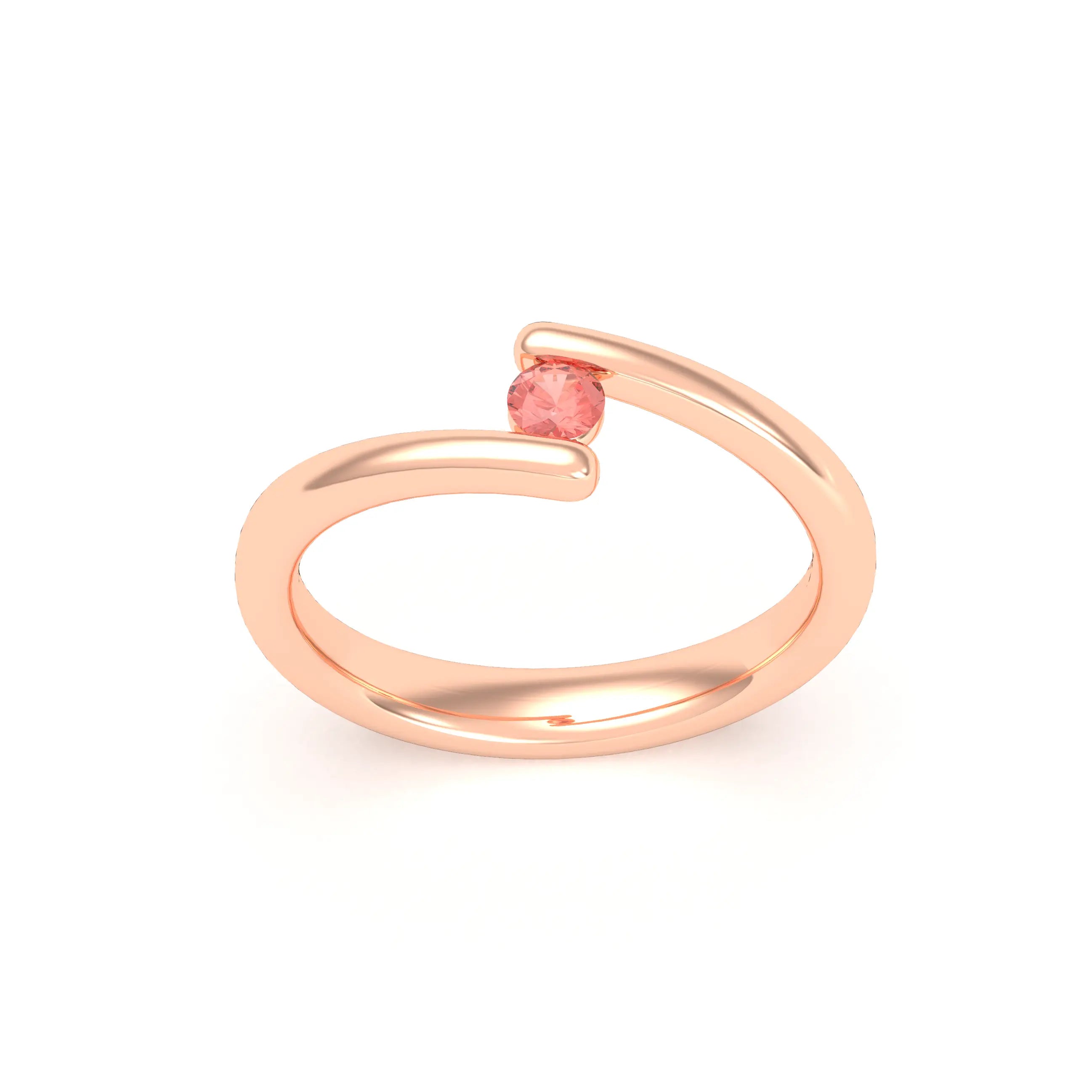 Bague Solitaire Naples en Or Rose 18k – La Poésie Précieuse