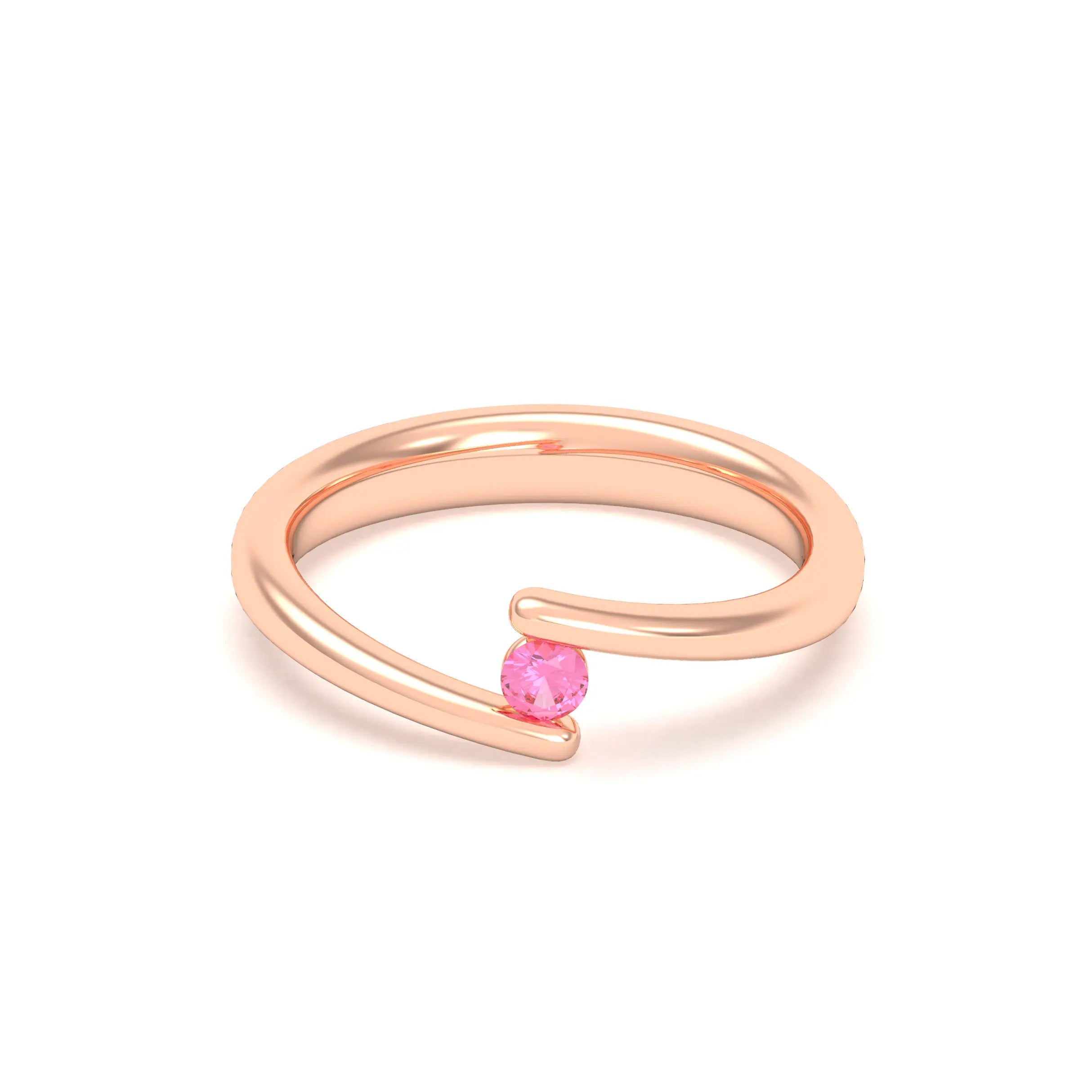 Bague Solitaire Naples en Or Rose 18k – La Poésie Précieuse