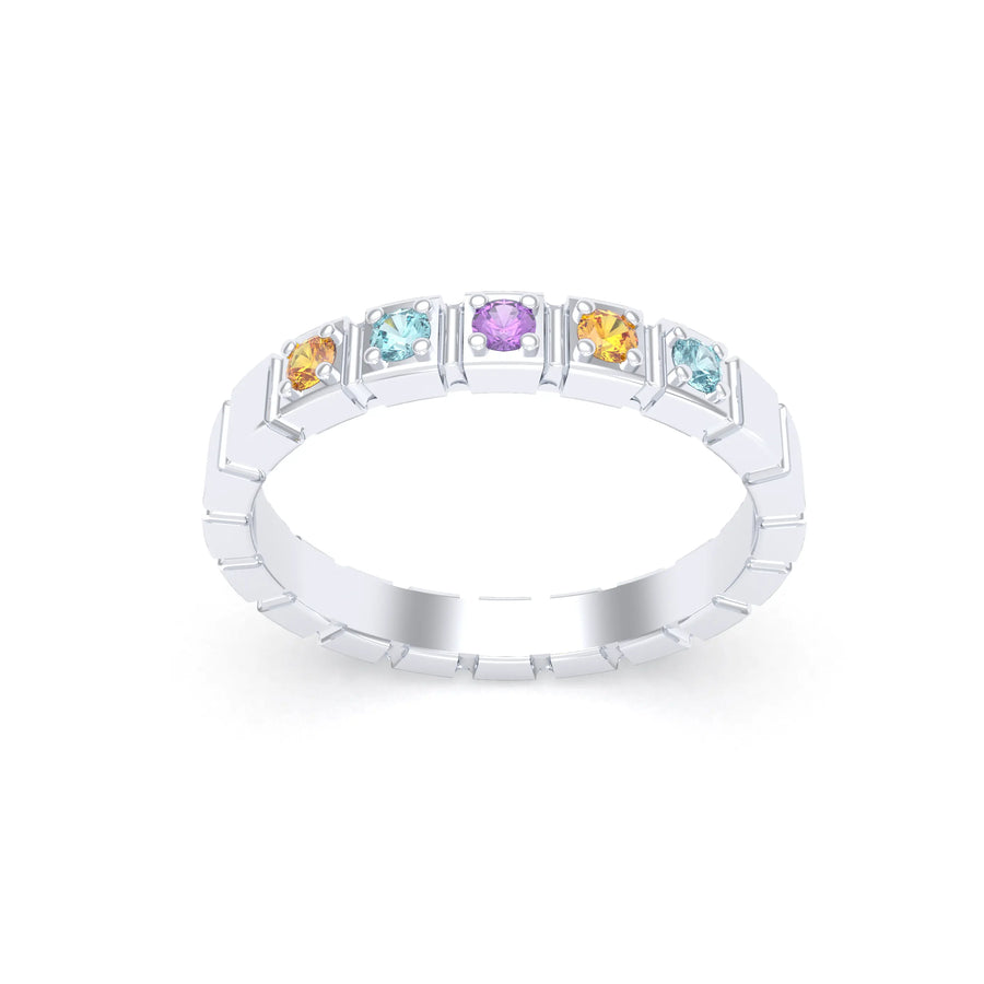 Bague de joaillerie en argent 950, vue de détail, fabriquée à l’atelier Bajoia de Sèvres