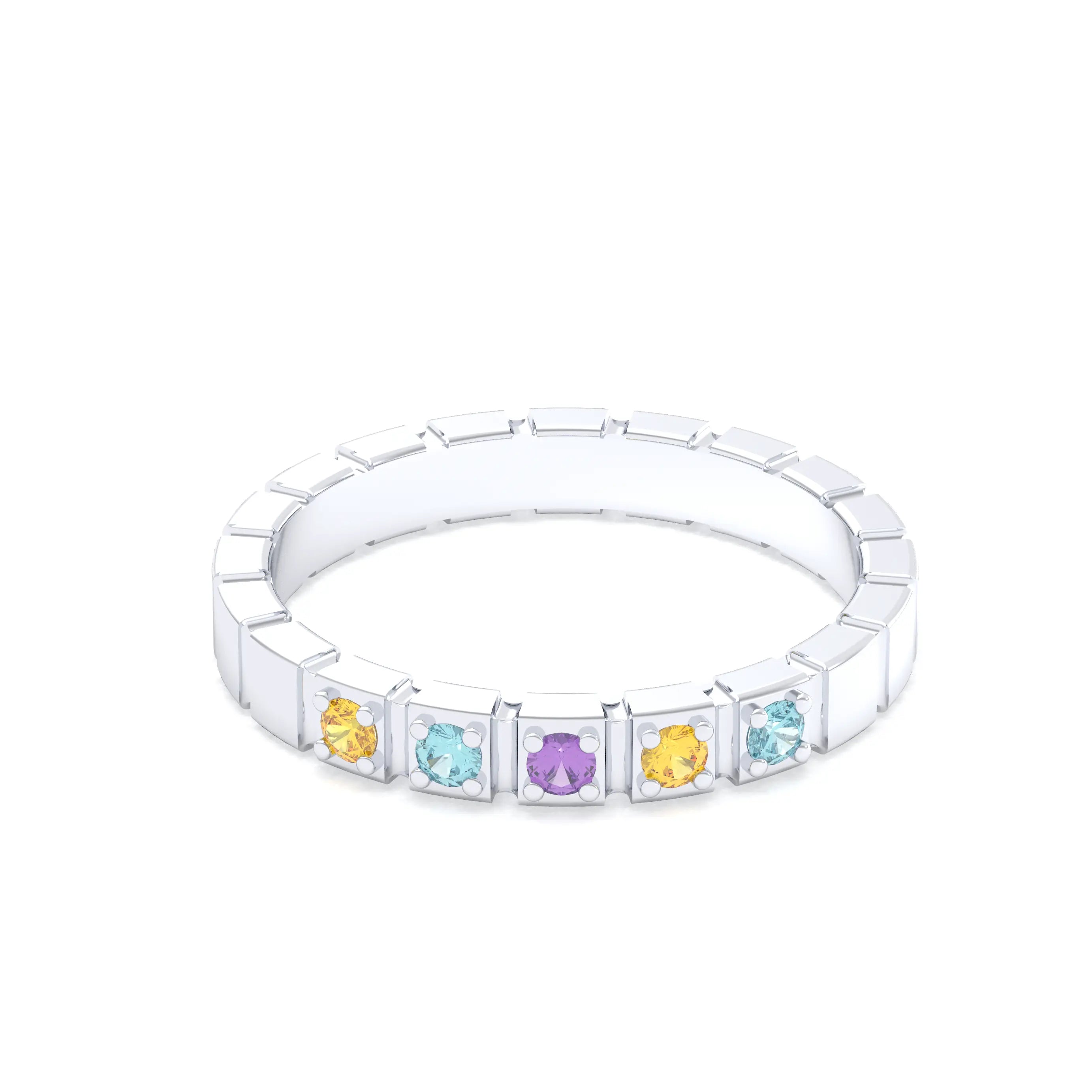 Bague New York en argent 950, joaillerie personnalisable à 5 pierres
