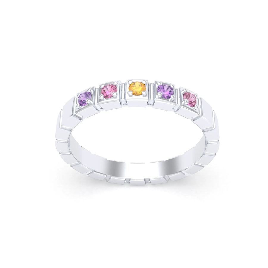 Bague de joaillerie en argent 950, vue de détail, fabriquée à l’atelier Bajoia de Sèvres