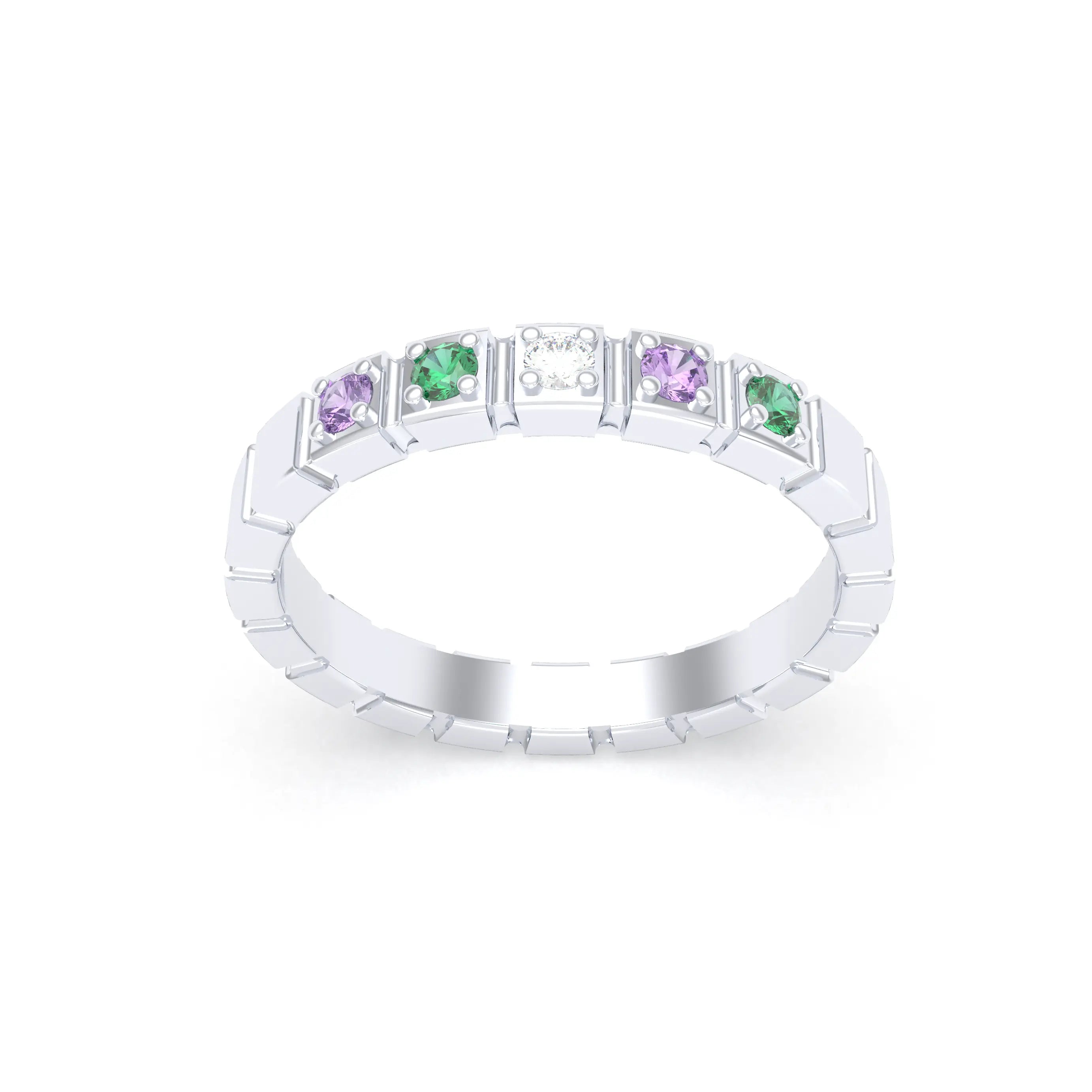 Bague New York en argent 950, joaillerie personnalisable à 5 pierres