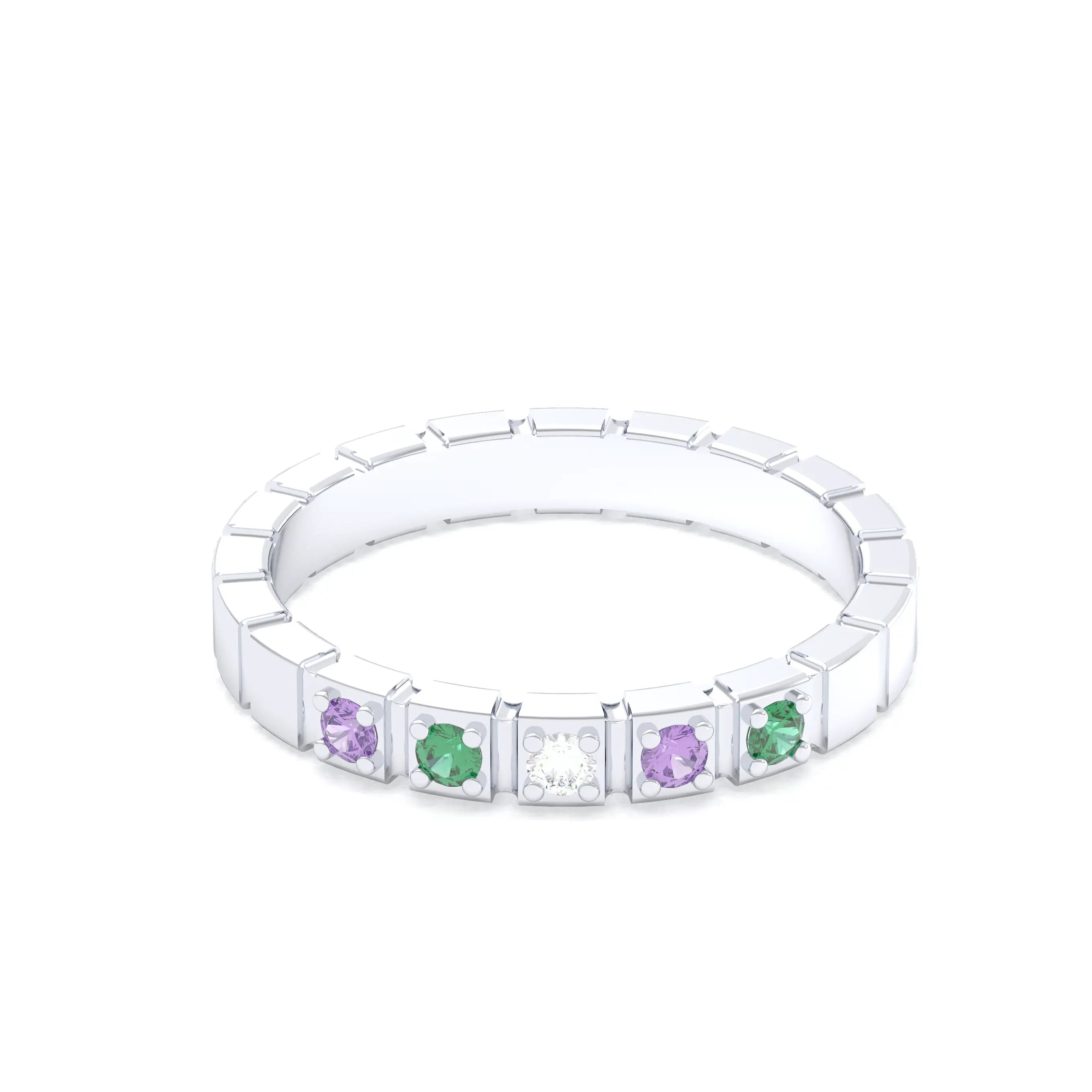 Bague New York en argent 950, joaillerie personnalisable à 5 pierres