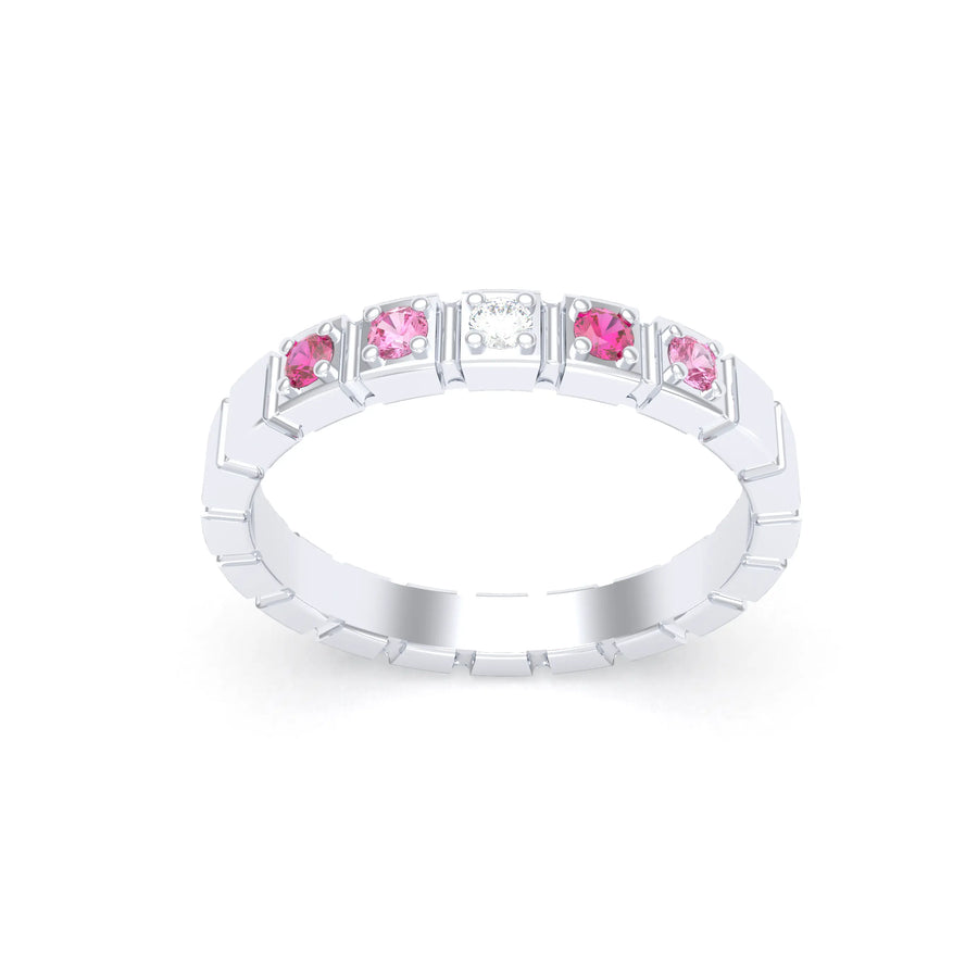 Bague de joaillerie en argent 950, vue de détail, fabriquée à l’atelier Bajoia de Sèvres