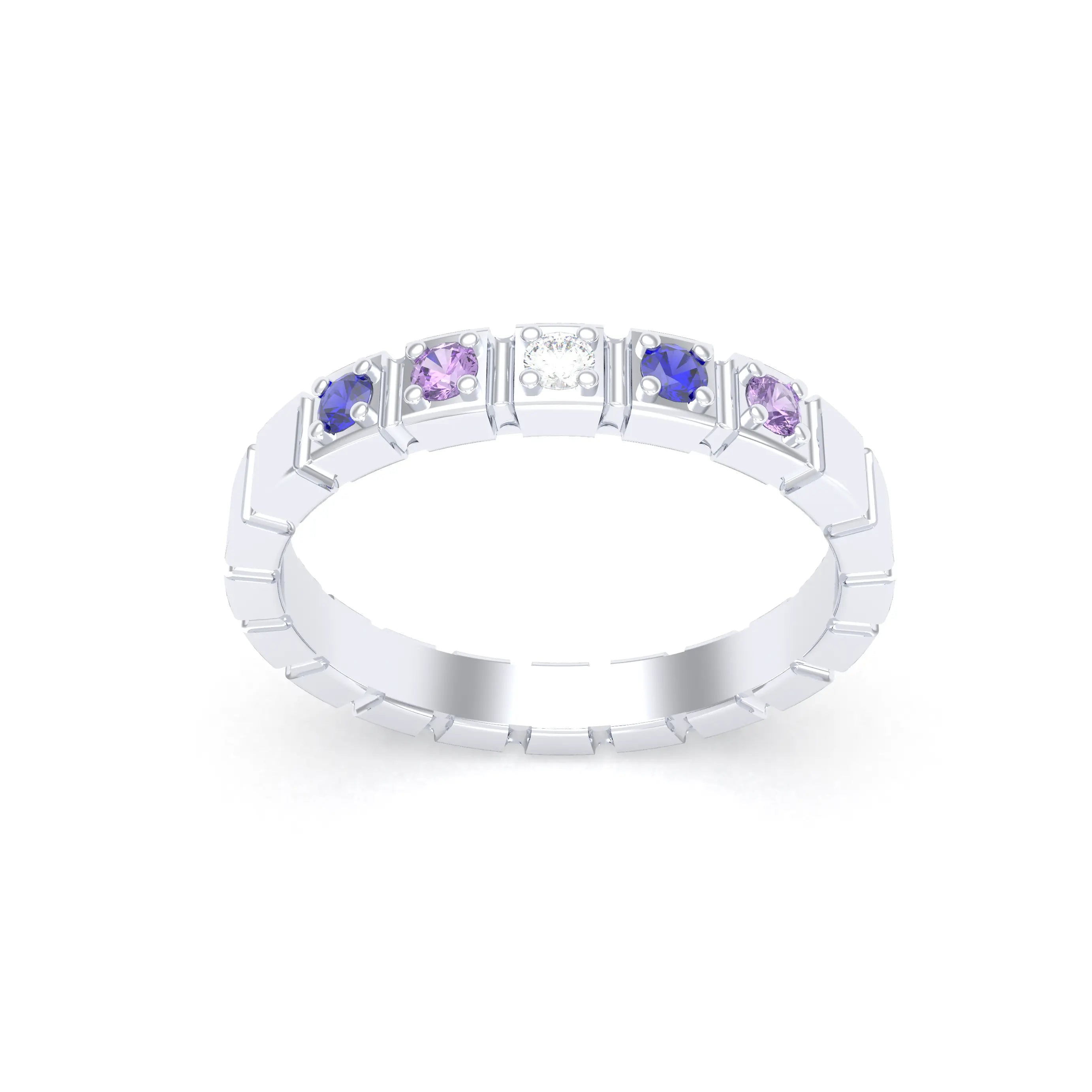 Bague New York en argent 950, joaillerie personnalisable à 5 pierres