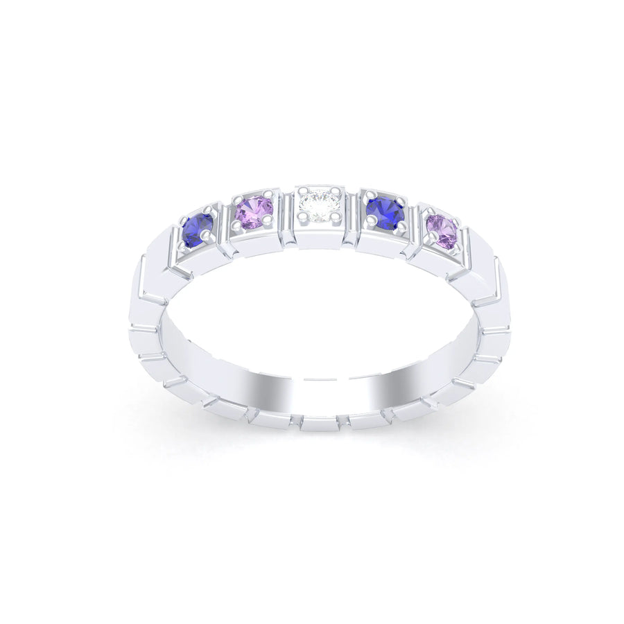 Bague de joaillerie en argent 950, vue de détail, fabriquée à l’atelier Bajoia de Sèvres