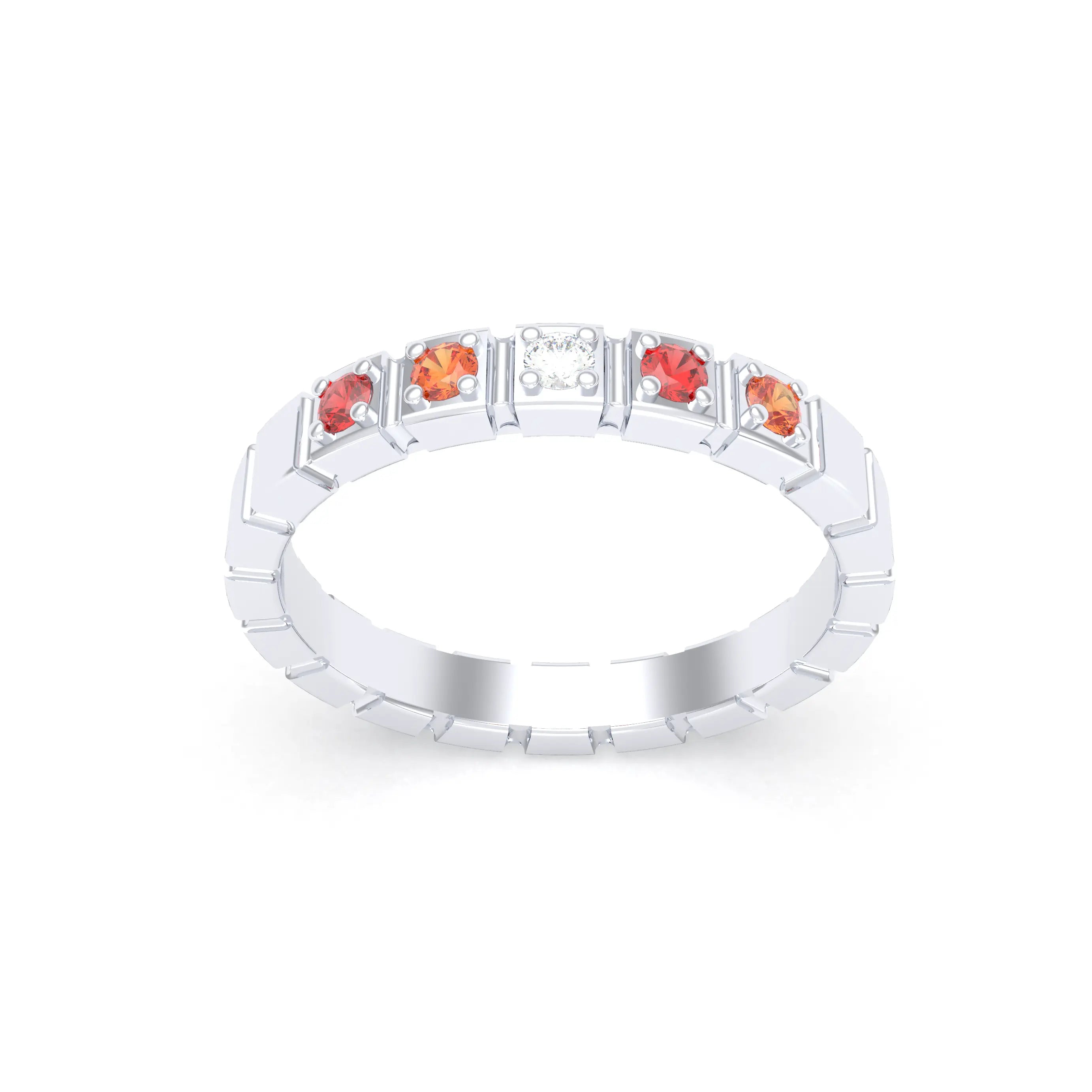 Bague New York en argent 950, joaillerie personnalisable à 5 pierres