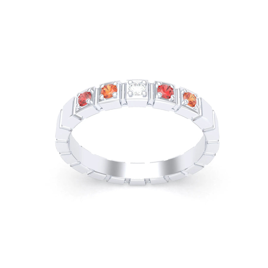 Bague de joaillerie en argent 950, vue de détail, fabriquée à l’atelier Bajoia de Sèvres