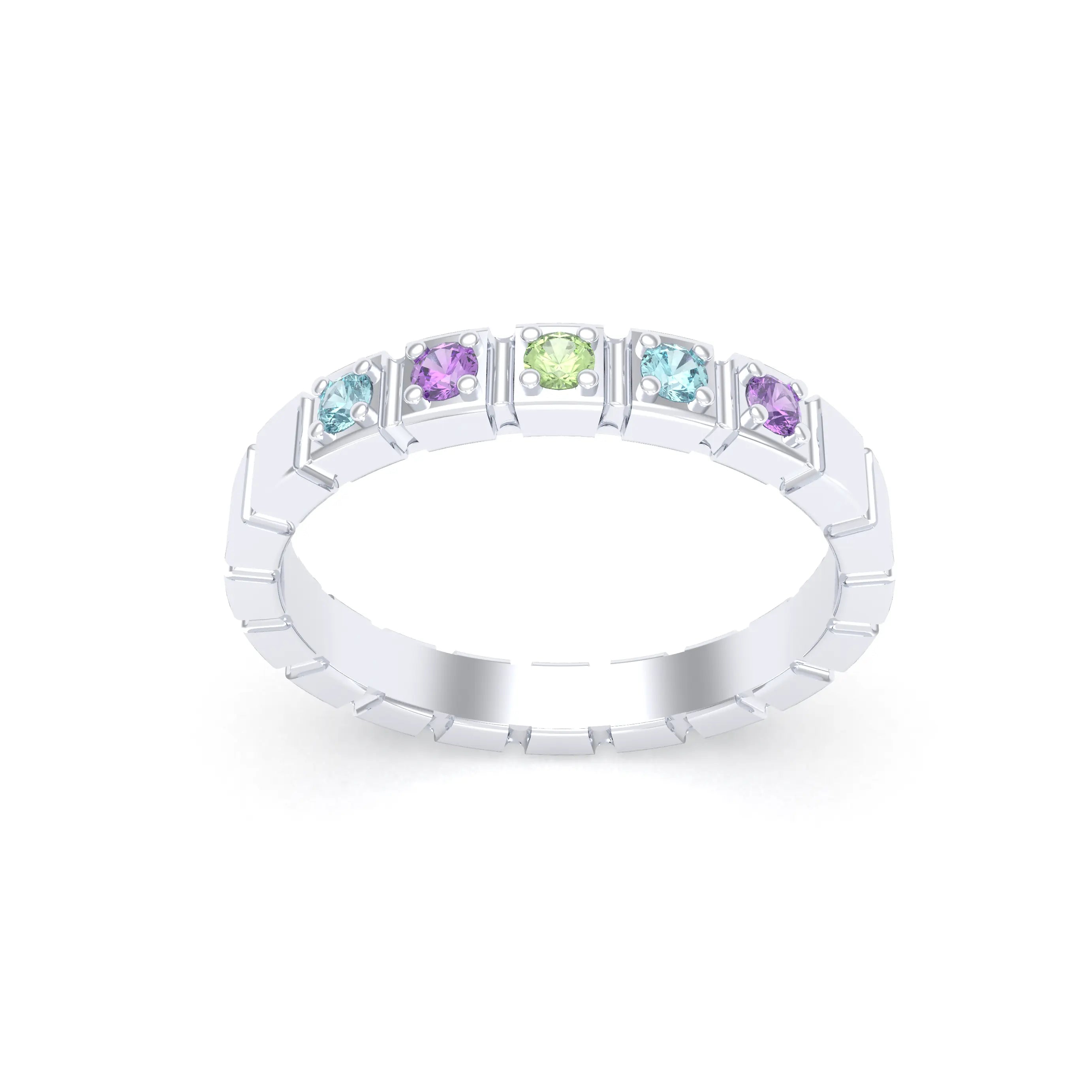 Bague New York en argent 950, joaillerie personnalisable à 5 pierres