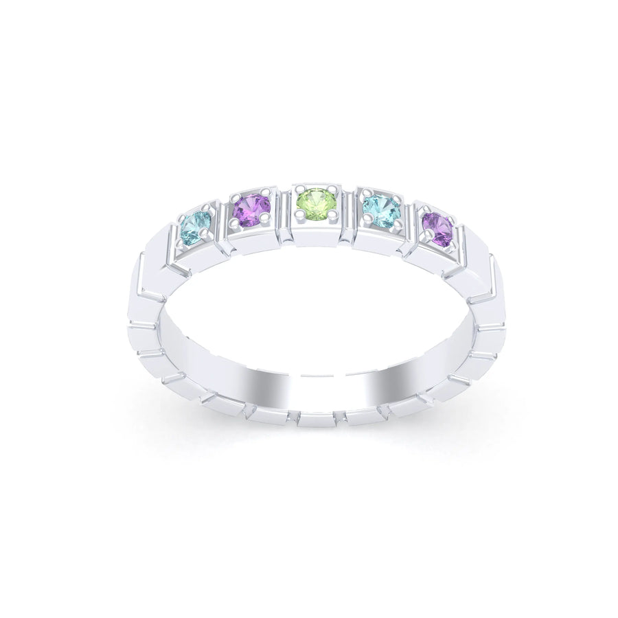 Bague de joaillerie en argent 950, vue de détail, fabriquée à l’atelier Bajoia de Sèvres