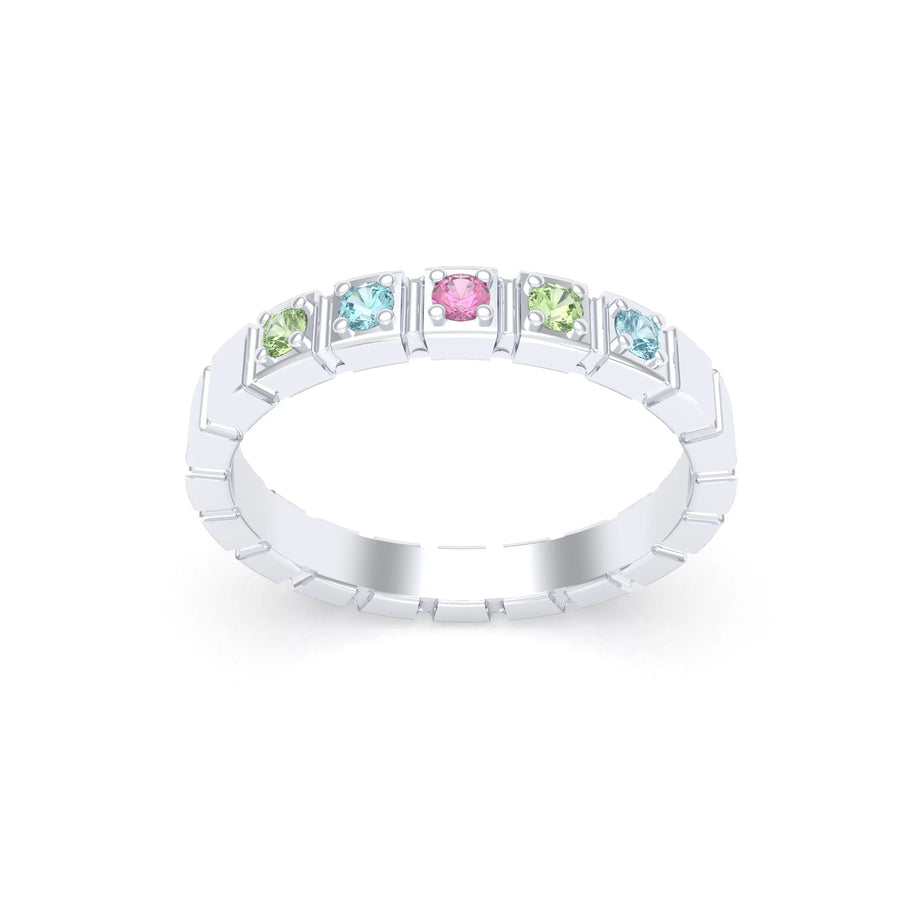 Bague de joaillerie en argent 950, vue de détail, fabriquée à l’atelier Bajoia de Sèvres