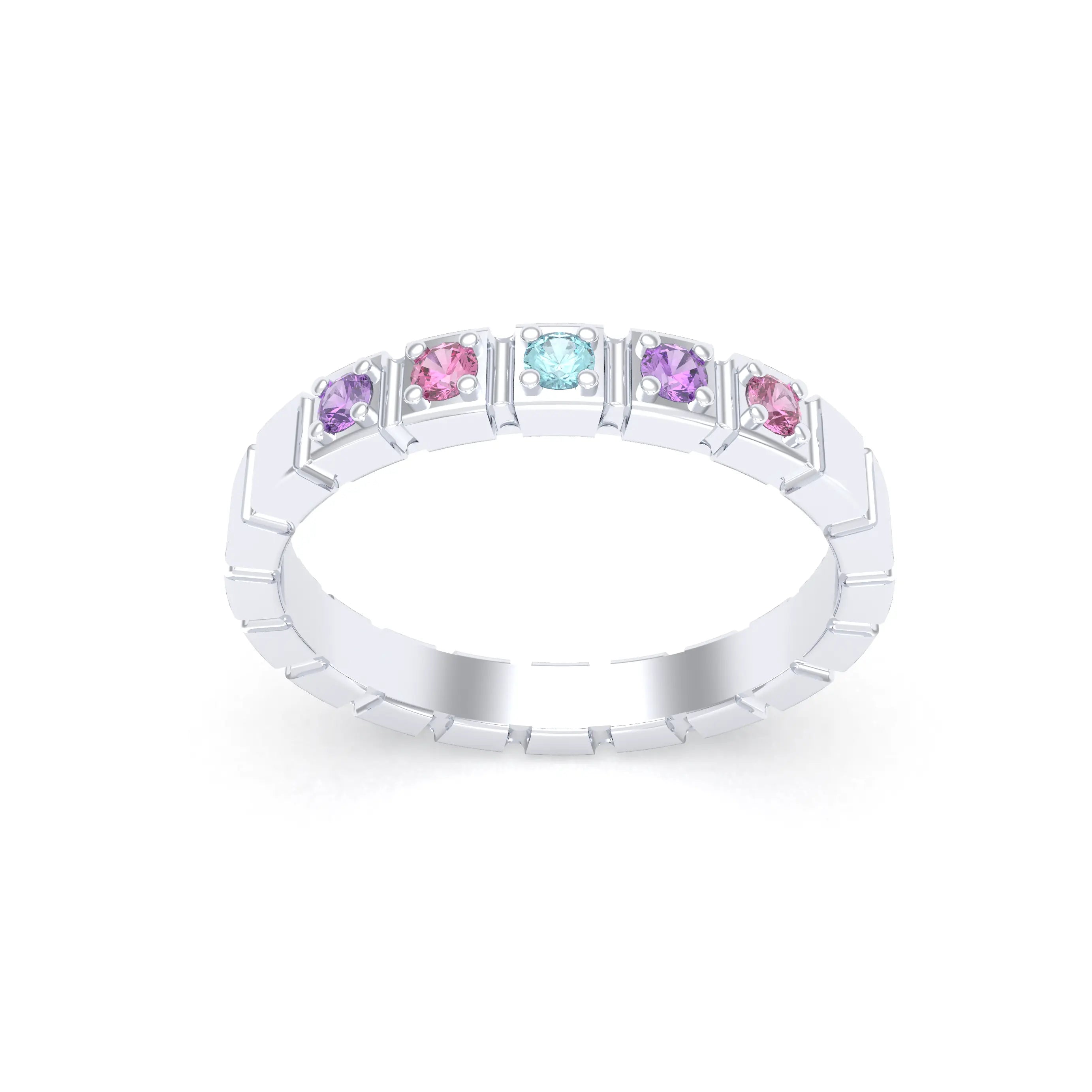 Bague New York en argent 950, joaillerie personnalisable à 5 pierres