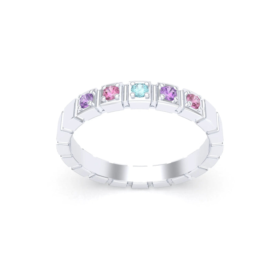 Bague de joaillerie en argent 950, vue de détail, fabriquée à l’atelier Bajoia de Sèvres
