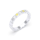 Bague New York en or blanc 18 carats, joaillerie personnalisable à 5 pierres Diamant - Diamant jaune