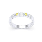 Bague New York en or blanc 18 carats, joaillerie personnalisable à 5 pierres