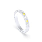 Bague New York en or blanc 18 carats, joaillerie personnalisable à 5 pierres
