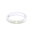 Bague New York en or blanc 18 carats, joaillerie personnalisable à 5 pierres