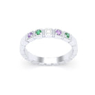 Bague New York en or blanc 18 carats, joaillerie personnalisable à 5 pierres
