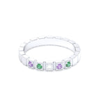 Bague New York en or blanc 18 carats, joaillerie personnalisable à 5 pierres