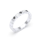 Bague New York en or blanc 18 carats, joaillerie personnalisable à 5 pierres Diamant - Diamant noir