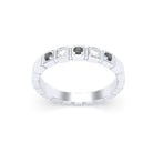 Bague New York en or blanc 18 carats, joaillerie personnalisable à 5 pierres