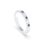 Bague New York en or blanc 18 carats, joaillerie personnalisable à 5 pierres