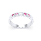 Bague New York en or blanc 18 carats, joaillerie personnalisable à 5 pierres