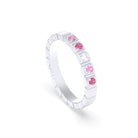 Bague New York en or blanc 18 carats, joaillerie personnalisable à 5 pierres