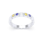 Bague New York en or blanc 18 carats, joaillerie personnalisable à 5 pierres