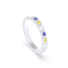 Bague New York en or blanc 18 carats, joaillerie personnalisable à 5 pierres