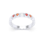 Bague New York en or blanc 18 carats, joaillerie personnalisable à 5 pierres