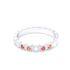 Bague New York en or blanc 18 carats, joaillerie personnalisable à 5 pierres