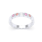 Bague New York en or blanc 18 carats, joaillerie personnalisable à 5 pierres