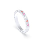 Bague New York en or blanc 18 carats, joaillerie personnalisable à 5 pierres