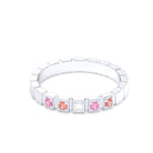 Bague New York en or blanc 18 carats, joaillerie personnalisable à 5 pierres