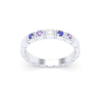 Bague New York en or blanc 18 carats, joaillerie personnalisable à 5 pierres
