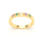 Bague New York en or jaune 18 carats, joaillerie personnalisable à 5 pierres