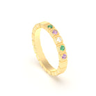 Bague New York en or jaune 18 carats, joaillerie personnalisable à 5 pierres